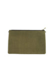 Olive Green Embroidered Pouch