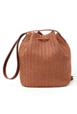 Pecan Brown Raffia Weave Potli Bag