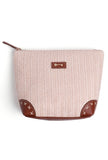 Blush White Basket Raffia Weave Pouch Bag