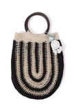 Black and White Crochet Tote Bag