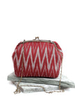 Cherry Red Ikat Clutch Bag