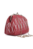 Cherry Red Ikat Clutch Bag