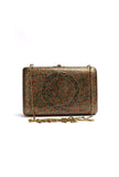 Suhani Gold Floral Kashmiri Mache Clutch