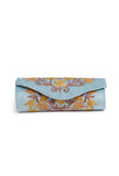 Sky Blue Tilla Embroidery Velvet Clutch