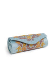 Sky Blue Tilla Embroidery Velvet Clutch