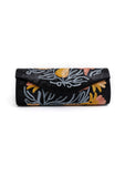 Black with Blue Tilla Embroidery Velvet Clutch