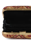 Aviva Golden & Multi Patola Print Square Box Clutch