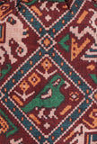 Ishani Maroon & Multi Silk Patola Print Potli With Tassels