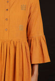 Tangerine Orange Flared Dress