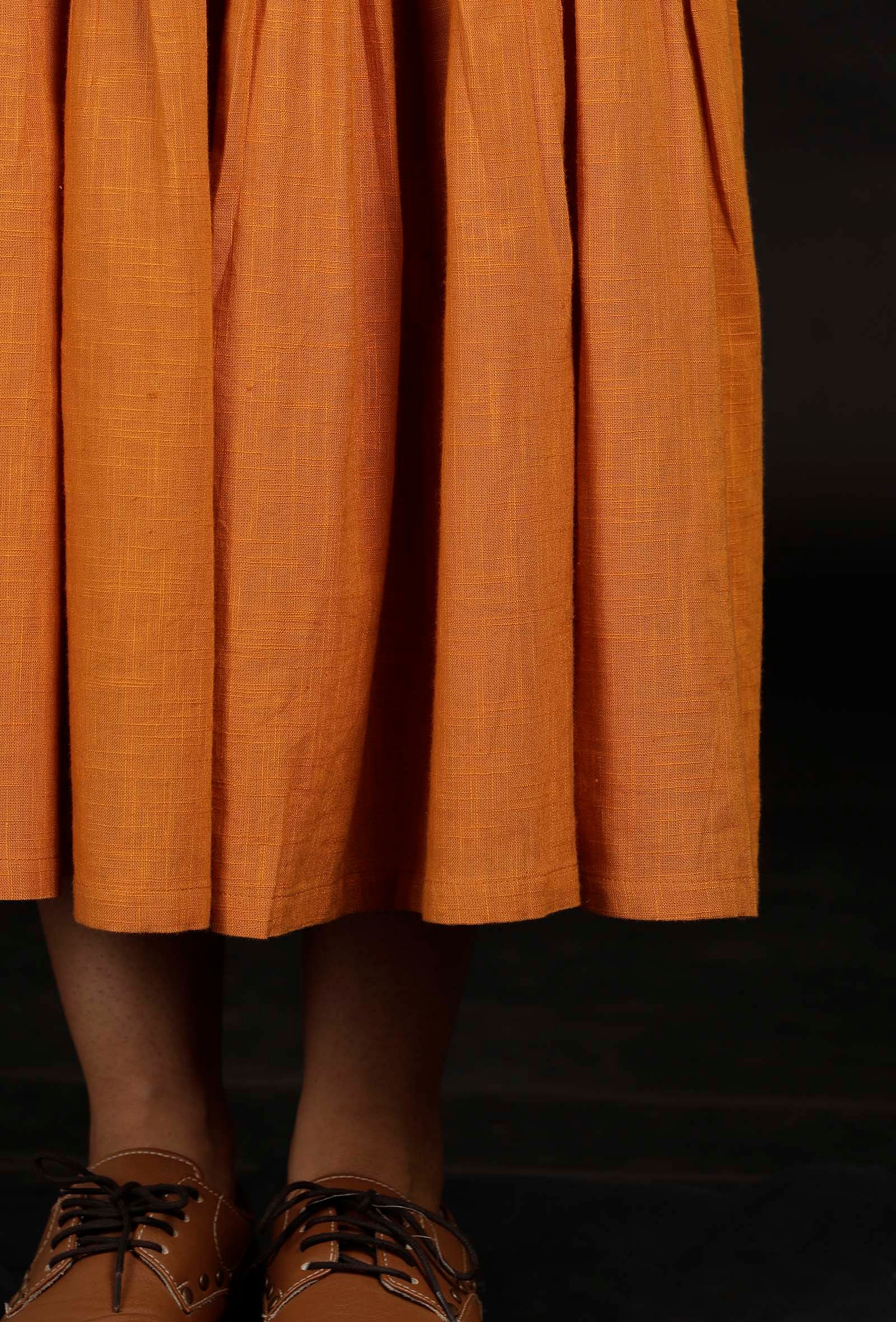 Tangerine Orange Flared Dress