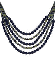 Bhairavi Ajrakh Bead Necklace