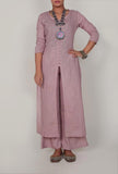 Light Periwinkle Front Slit Kurta and Pants-XXXL
