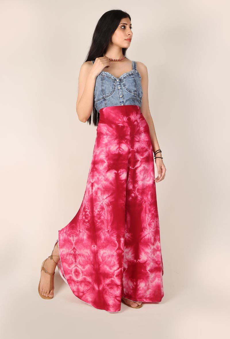 Rose Pink Clamp Dyed Palazzo