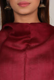 Set of 3 - Cherry Red Chanderi Kurta And Palazzo Set With Dupatta