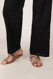 Black Chikankari Straight-Fit Palazzo